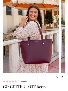 Poppy & Peonies Go-Getter Tote in Berry